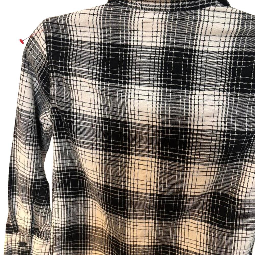 Levi’s Kids Black White Plaid Flannel Shirt Boys Girls Size S 8-10 Years - Picture 4 of 8
